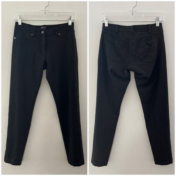 J. McLaughlin Ponte Knit Pants Crop Ankle Skinny Stretch Charcoal Gray Size 0/26 - Picture 2 of 9